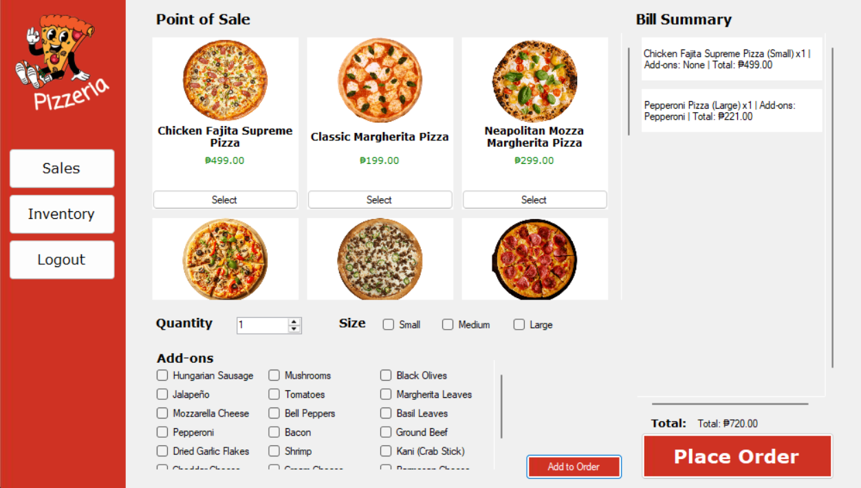 Pizza App Screenshot 2